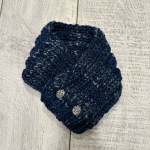 Cowl Scarf Navy Blue/specks,Handmade,Brand New,Right off the Knitting Needles